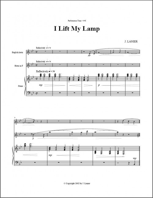 I Lift My Lamp page 1